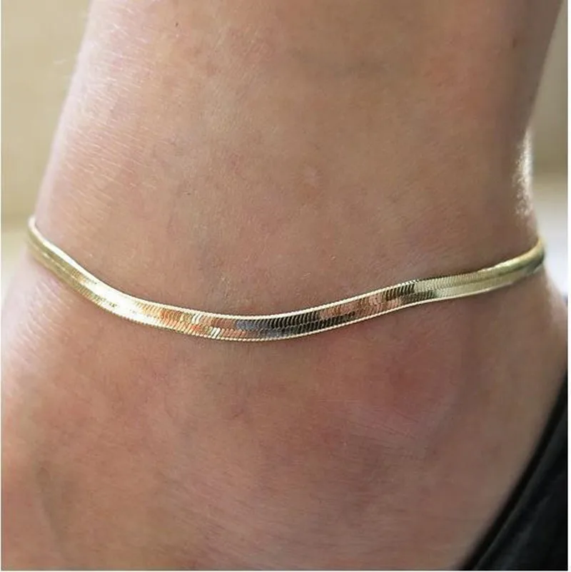 Stainless Steel Snake Chain Anklet for Women Summer Beach Gold Plated Anklets Fashion Jewelry Dropshipping Wholesale