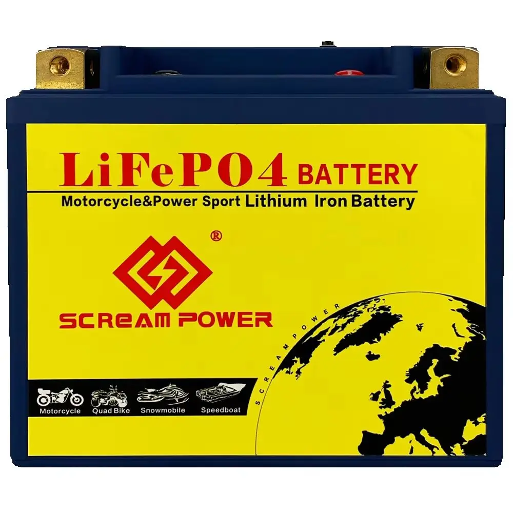 12-BS 12V 450CCA 8Ah Hochleistungs-Wiederaufladbare LiFePO4 Motorradbatterie BMS-geschützt für ATV Roller PWC