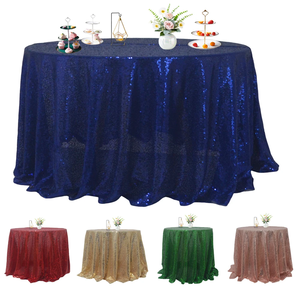 

Sequin Round 6Ft Table Cloth Sparkle Tablecloth For Wedding Birtday Party Thanksgiving Day Christmas New Year Banquet Decoration