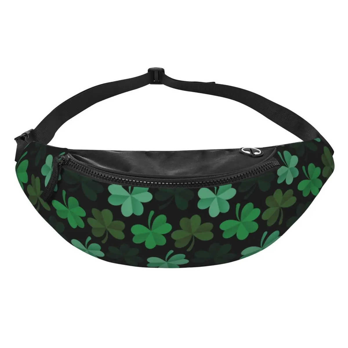 Custom St Patrick's Day Shamrock Clover Leaf Fanny Pack for Women Men Crossbody Waist Bag Cycling Camping Phone Money Pouch