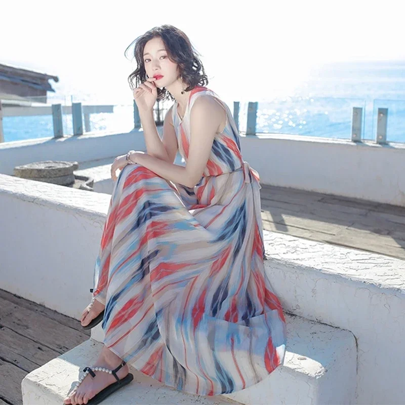 Robes Maxi en Satin de soie pour femmes, longue robe de plage en mousseline de soie, vêtements Boho, Promotion coton Xxl, sensuel, Sexy, tendance, Y2k, 2024