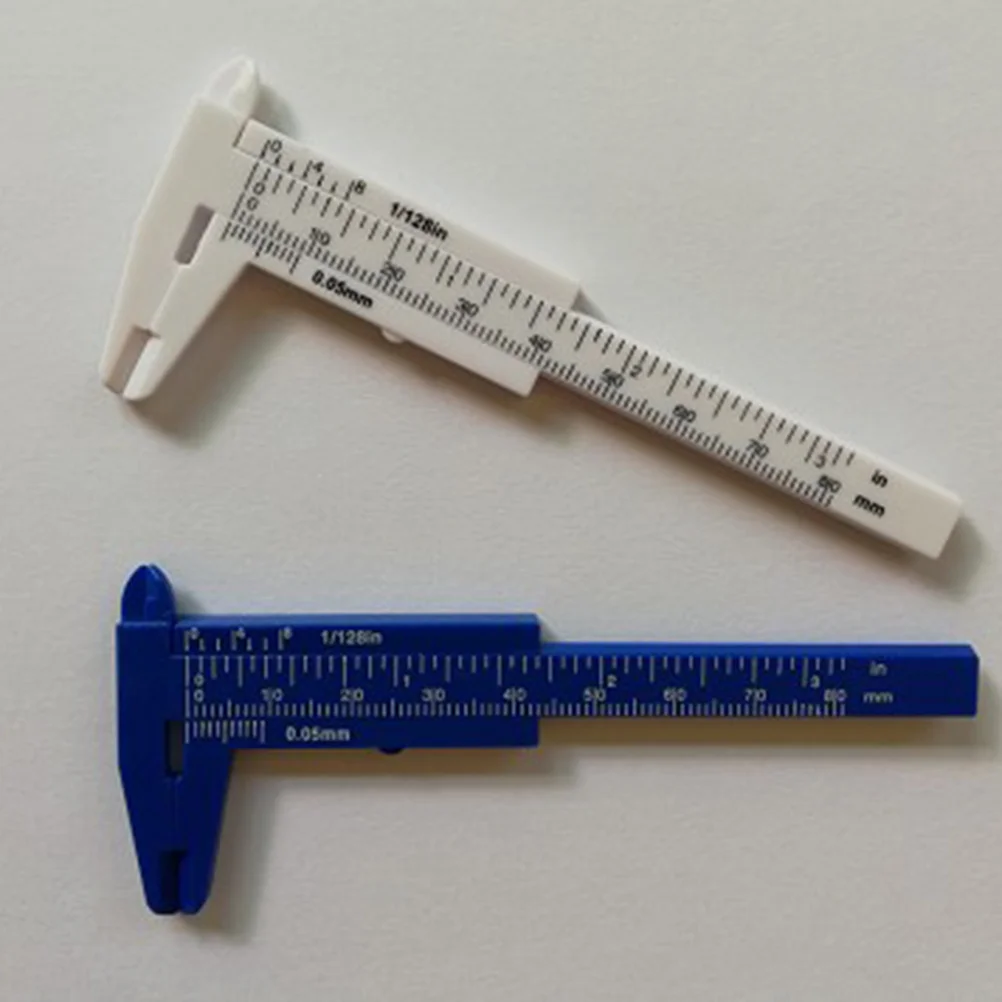 

80Mm Mini Plastic Vernier Caliper Lightweight Durable Measuring Tool For Internal External Step Depth Measurement Jewelry
