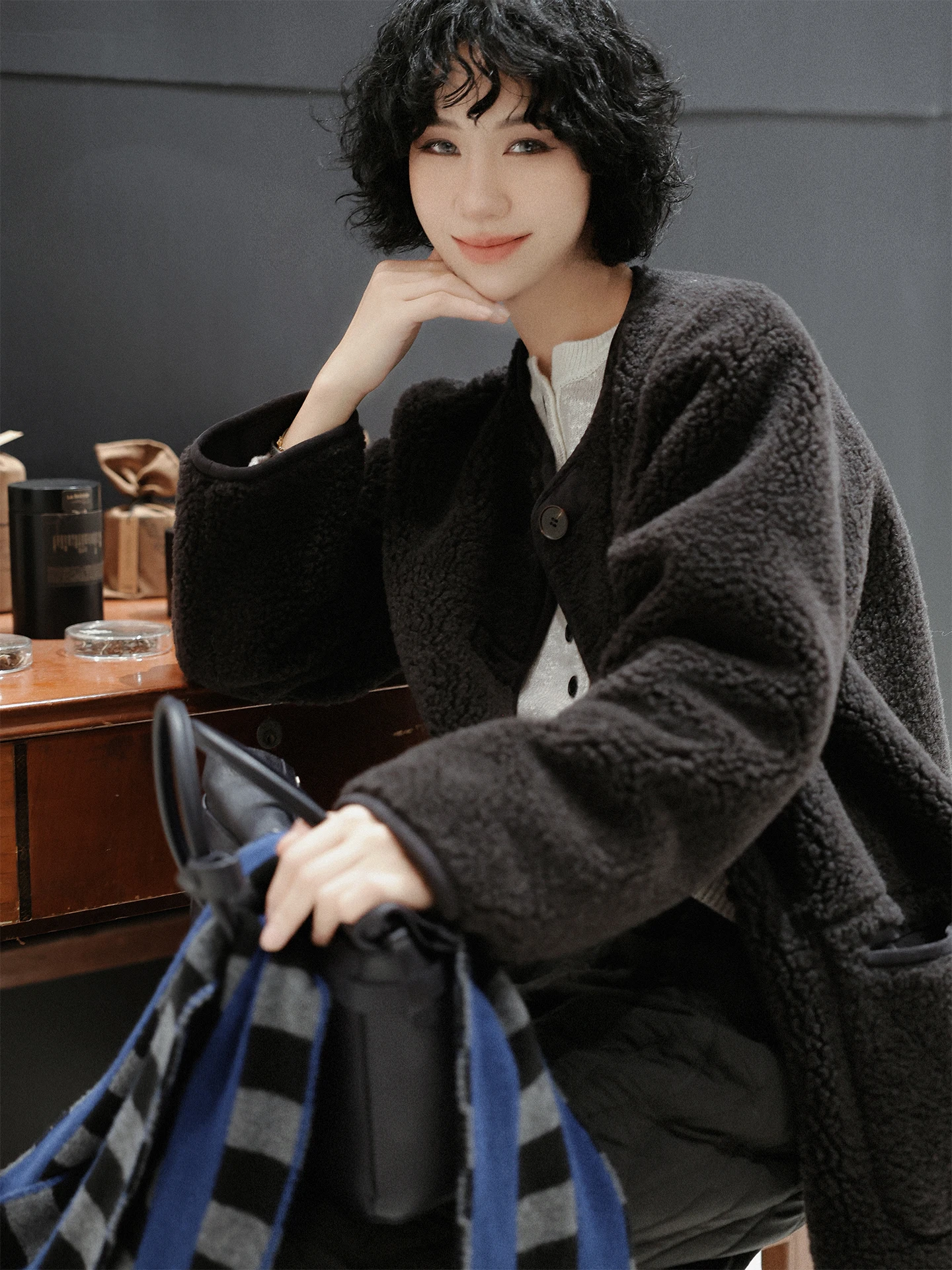 

Женское двустороннее пальто из овечьей шерсти TT, утепленное, средней длины, осенне-зимнее, на флисовой подкладке, для повседневной носки, шерстяное