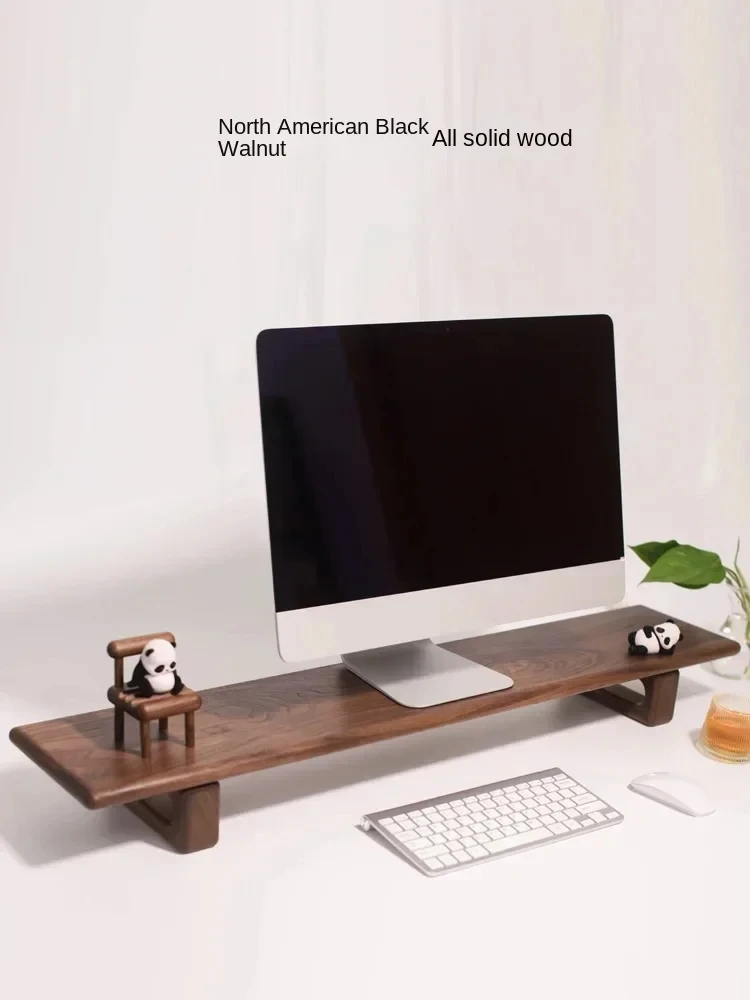 Black Walnut Computer Height Rack Desktop Monitor Bracket