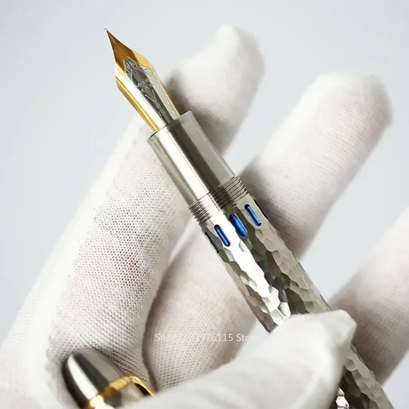 MAJOHN Ti-149 عرض نافذة قلم حبر المكبس التحبير سبائك التيتانيوم سلك رسم الكتابة القلم F بنك الاستثمار القومي مكتب اللوازم المدرسية 136