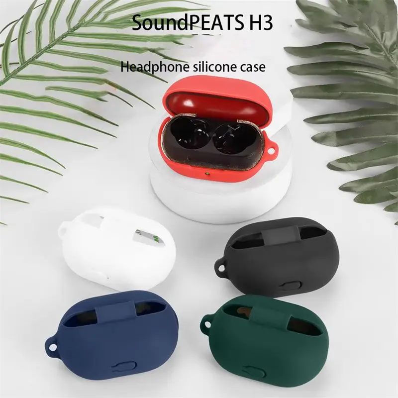 Auroras pour SoundPEATS H3 couverture complte couleur unie tui pour couteurs antichoc Silicone housse pour casque pour SoundPEATS H3