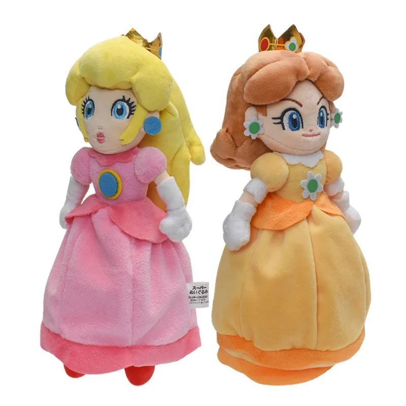 Super Marios Bros Anime Figures Daisy Rosalina Peach Princess Plushes Dolls Cartoon Stuffed Animal Kawaii Model Kids Toys Gifts