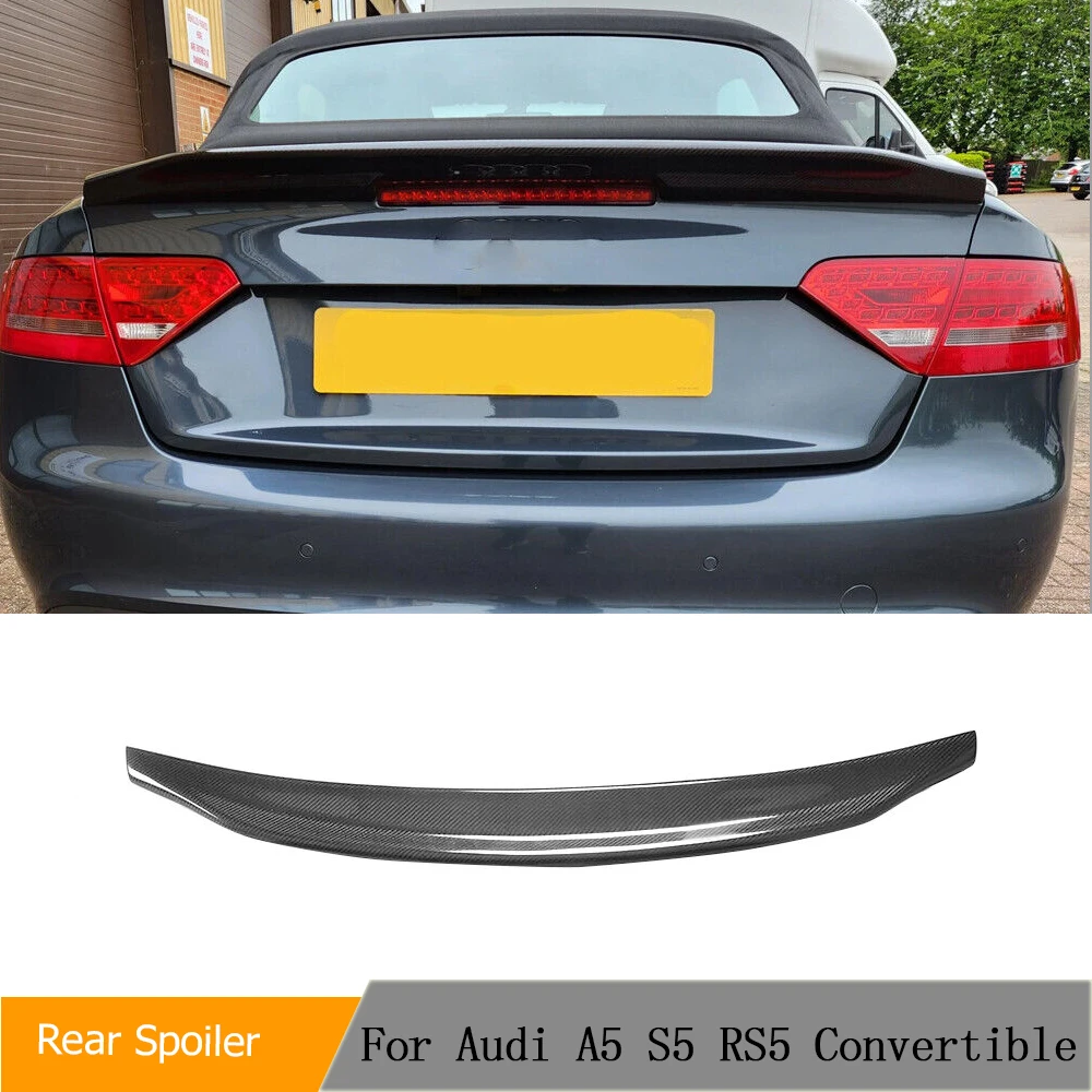 

Car Rear Trunk Spoiler for Audi A5 S5 RS5 Convertible 2-Door 2008-2016 Carbon Fiber Rear Spoiler Boot Lid Wing Lip