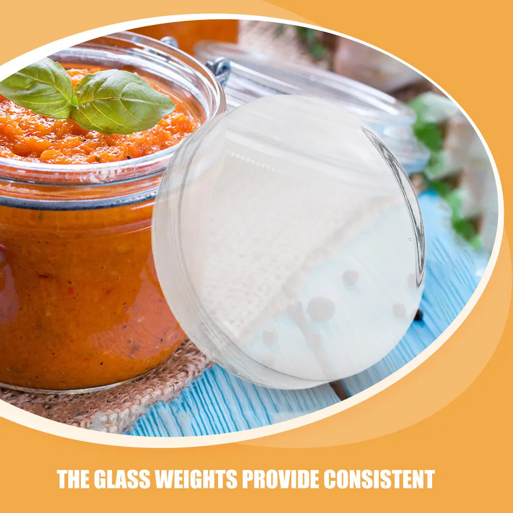 4Pcs Mason Jar Weights Glass Fermenting Discs Heavy Wide Mouth Pickle Weights Kitchen Fermenting Sauerkraut Kimchi Containers - view 3
