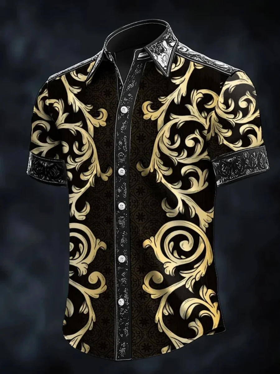 

New men's summer short-sleeved shirts Fashionable and comfortable 3D printed patterns Super large size Soft and comfortable