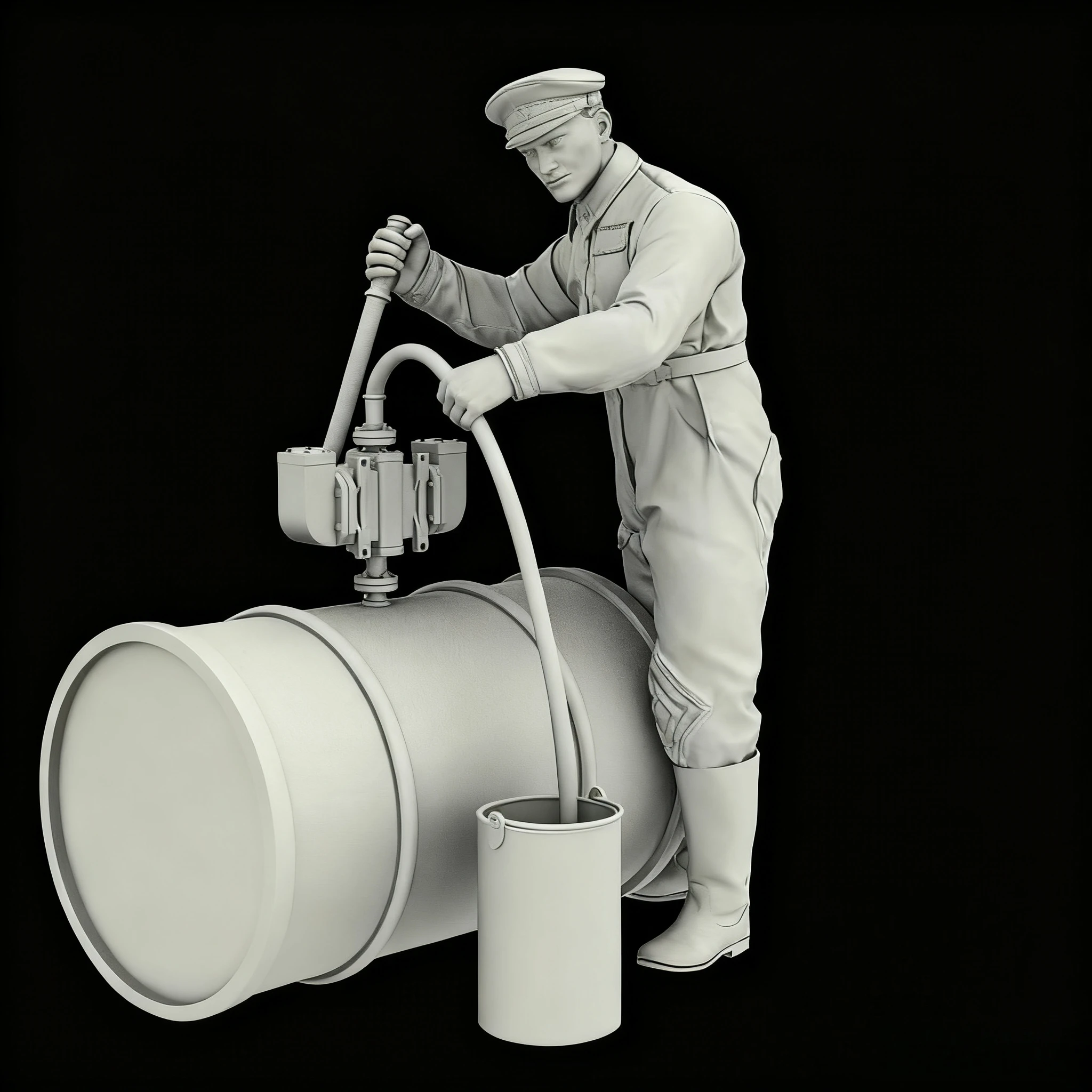 

1/35 Resin Figure Assembly Model Kit Tank Crew Refueling Military Hobby Miniature Unassembled and Unpainted Diorama Toy