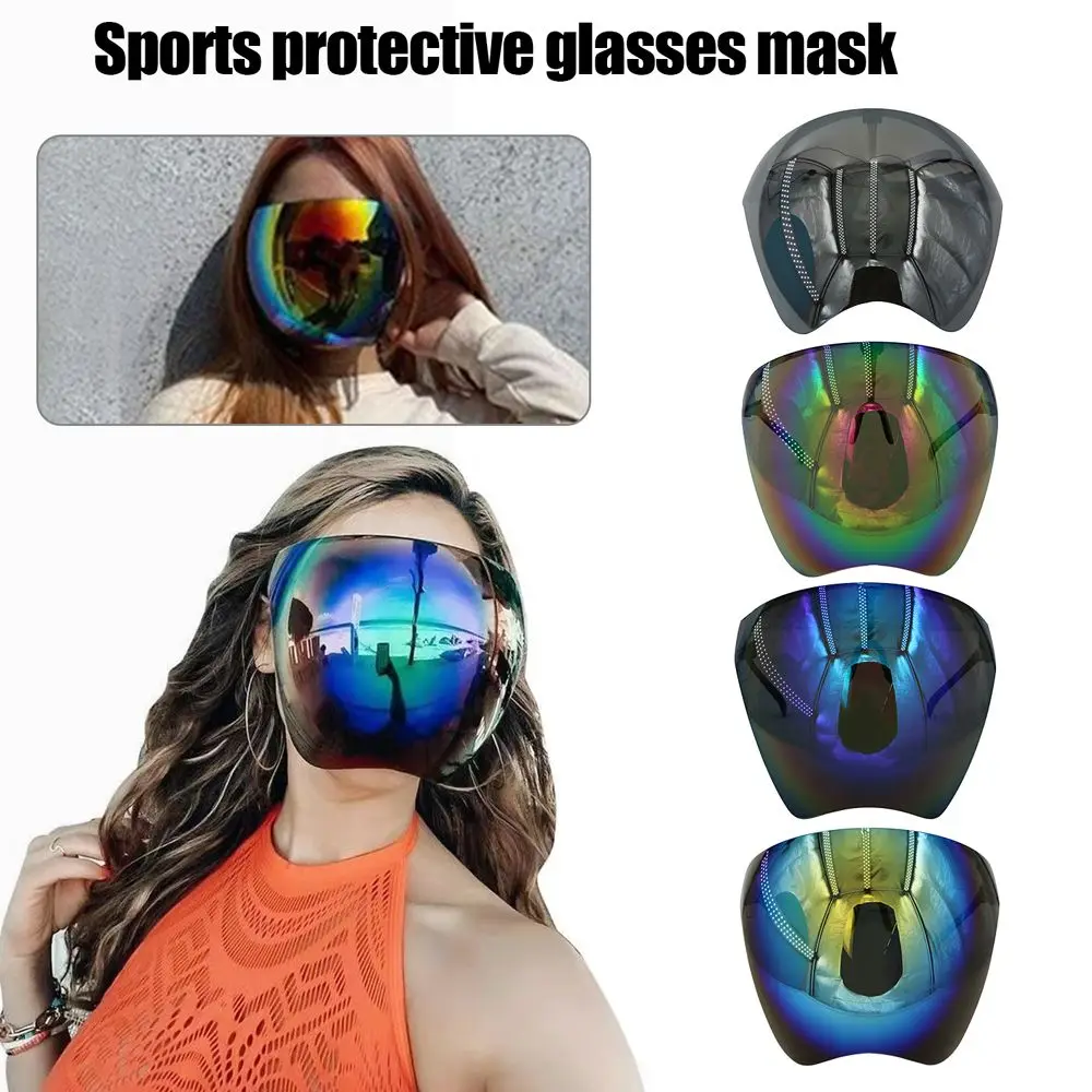 Óculos de ciclismo de proteção faceshield para homens e mulheres, óculos de sol para bicicletas, segurança facial total, máscara antirã