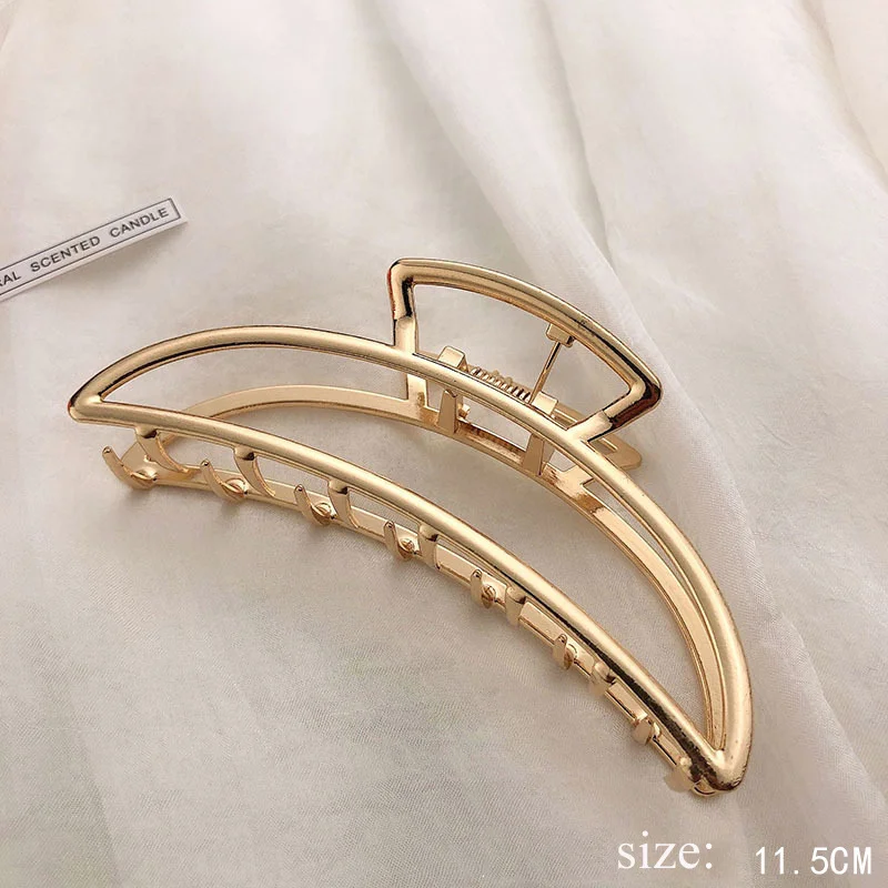 Einfache Metall Geometrische Haar Klaue Clips Elegante Geometrische Haar Zubehör Kreuz Krabbe Bad Clip Für Frauen Mode Mädchen Kopfbedeckungen – Detail 13