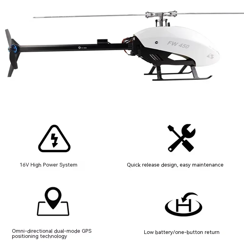 FLYWING Fw450 V2.5 Ten-channel Model Helicopter Gps Self-stabilizing Stunt 16v High Power Super Long Endurance System Rc