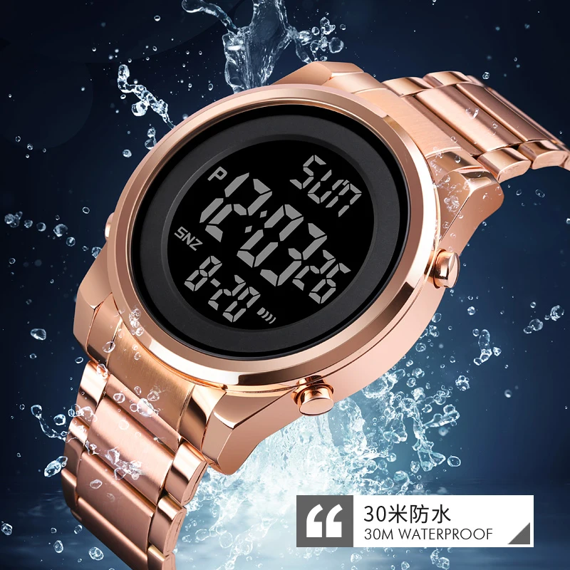 SKMEI 男性クロノ 2 時間デジタル腕時計ファッションスポーツエレクトロニクス腕時計カウントダウンアラーム防水時計男性女性のための