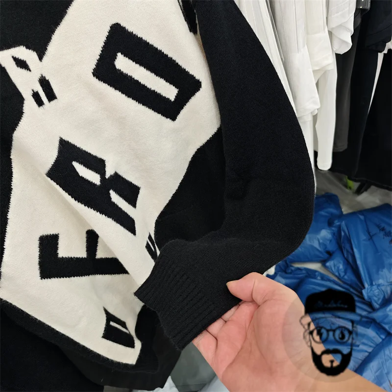 New autumn and winter ERD color blocked letter sweater Enfants Riches Deporimes knitted loose casual pullover