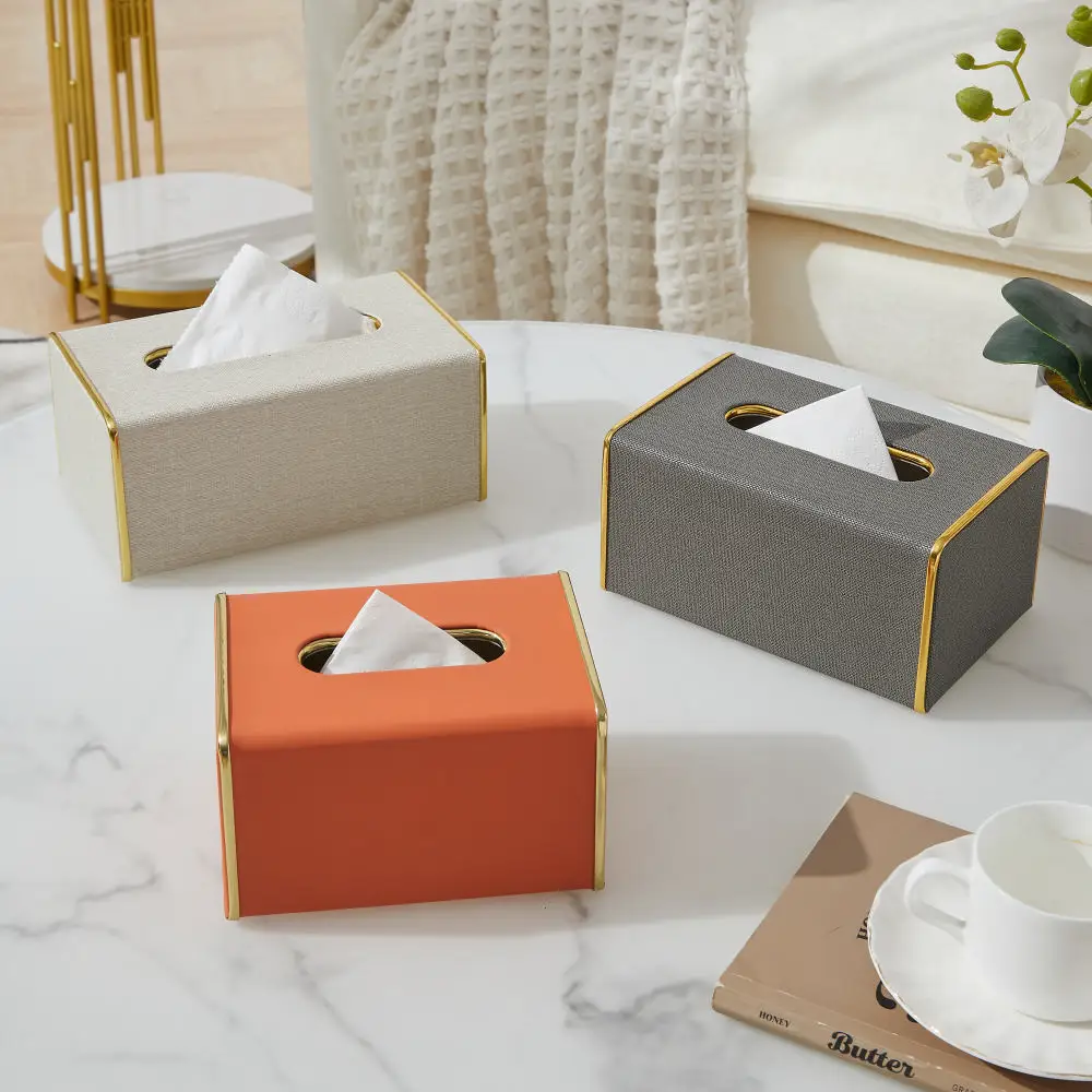 

Tissue box Home restaurant Creative storage Desktop paper box Simple office Multifunctional high-end