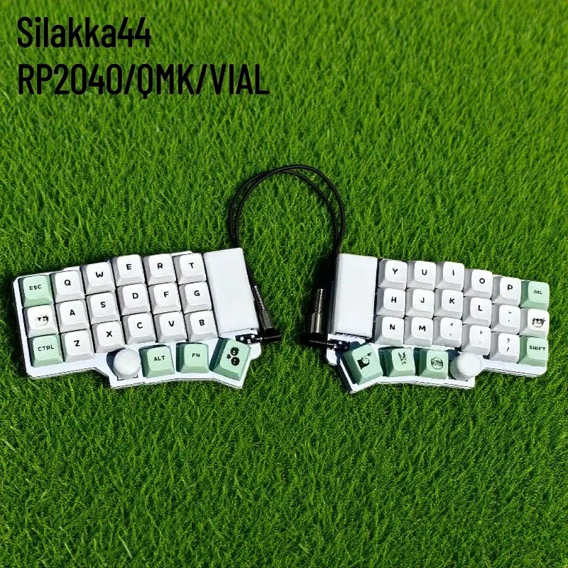 

【Новинка】Silakka44, разделенная клавиатура с двойной ручкой, горячая замена QMK/VIAL RP2040, комплект эргономичной клавиатуры, игровой аксессуар Gateron MX Switch Teclado