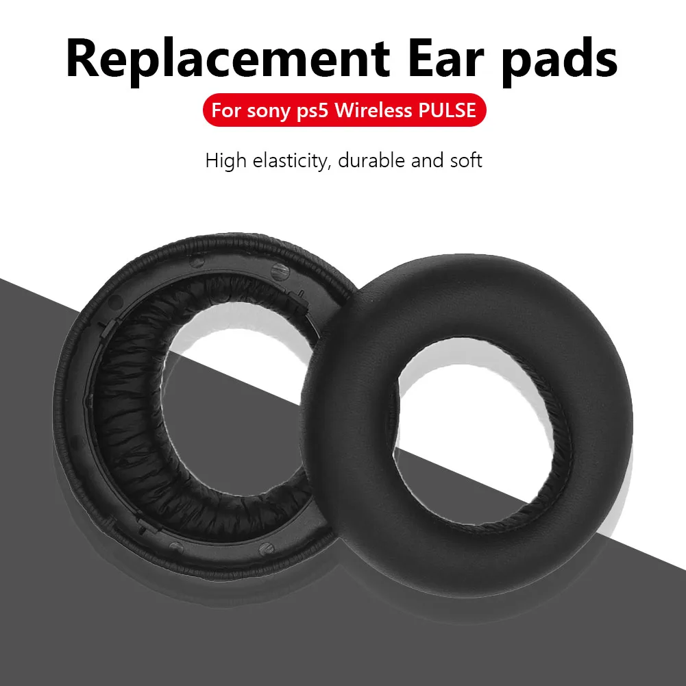 High Resilience Protein Leather Replacement Ear Pads for Sony PS5 Pulse 3D Wireless Headset Cushions