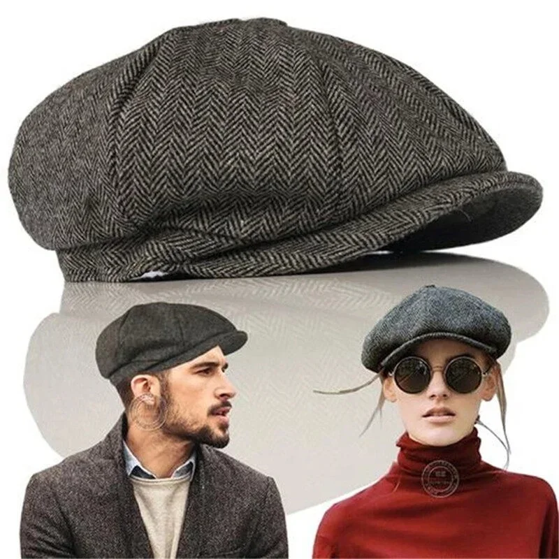 

Vintage Men Beret Newsboy Hats Classic Painter Hat Western Caps Cotton Blend Berets Flat Brim Adjustable Men Spring Street Cap