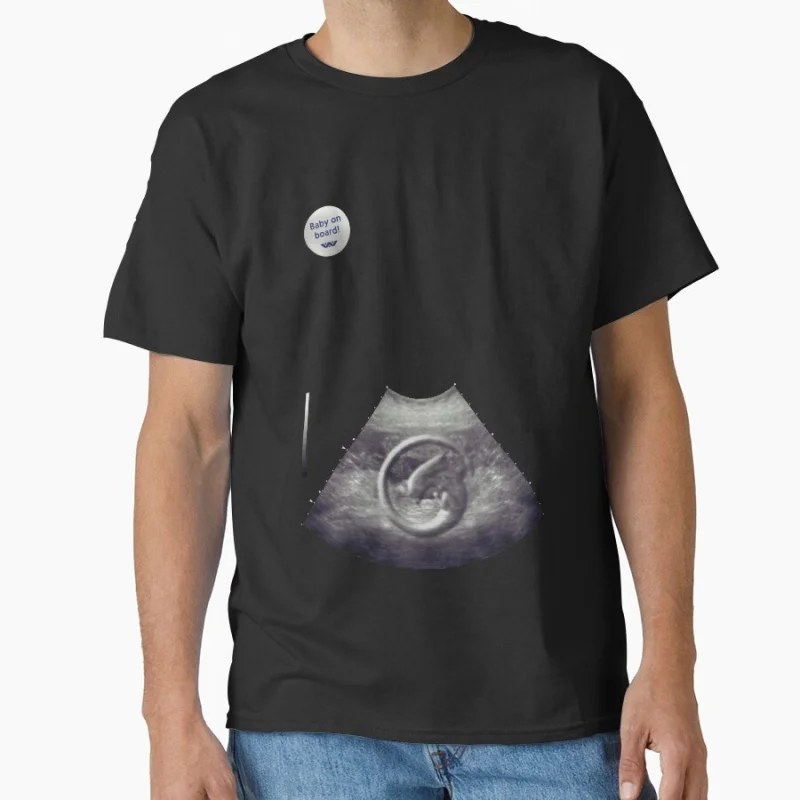 

Alien on board! Ultrasound horror movie ALIEN scary sci fi Xenomorph Weyland 100% cotton printed Large size t shirt for men