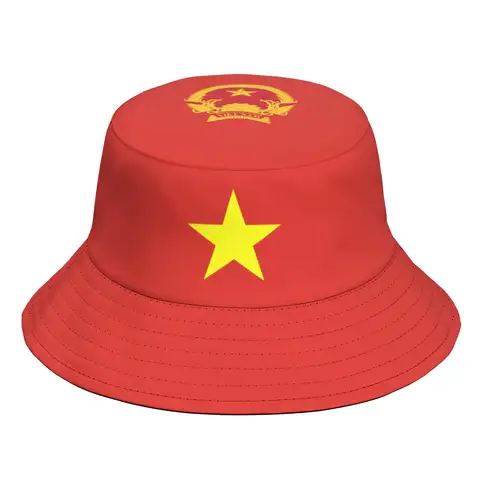 Viet Nam Custom Made Name badge Team Logo Bucket Cap Vnm Country Travel Vietnam Nation Vietnamese Flag Photo Fisherman Hats