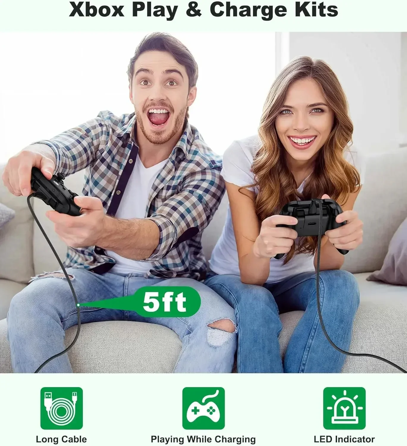 B200 2 × 3600mWh لأجهزة Xbox One/Series X/S مجموعة شحن PackPlay القابلة لإعادة الشحن مع أغطية بطارية Xbox وكابل شحن #6