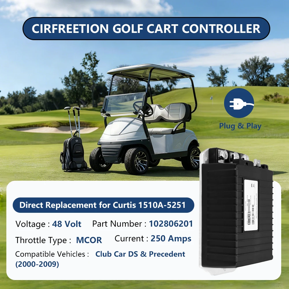 For Curtis Club Car DS Precedent 1510A-5251 Golf Cart Speed Controller, 48V 250A DC Motor Controller IQ System