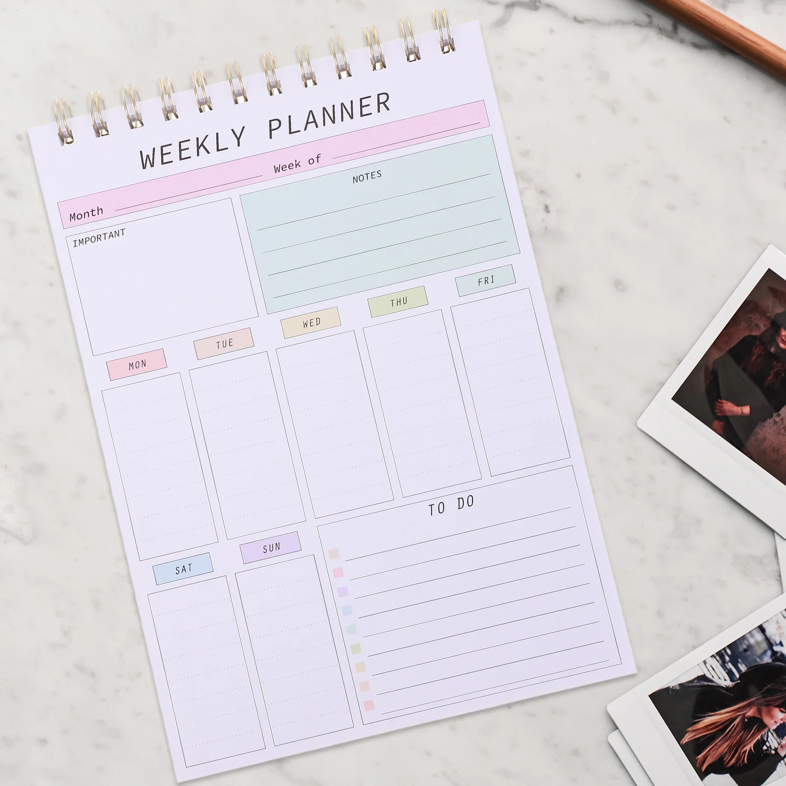 

Weekly Planner Notebook A5 Transparent Cover Spiral Binding Undated Pages Smooth Writing Student Desk Notepad Task Management