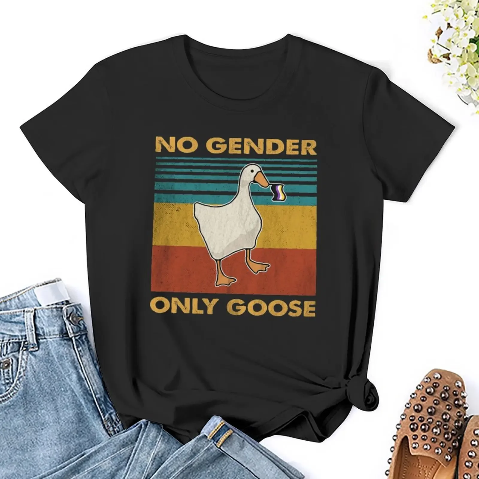 Рубашка Duck No Gender Only Goose, футболка Genderqueer And Nonbinary Pride, пустые рубашки, футболки с рисунком, пот, женская одежда