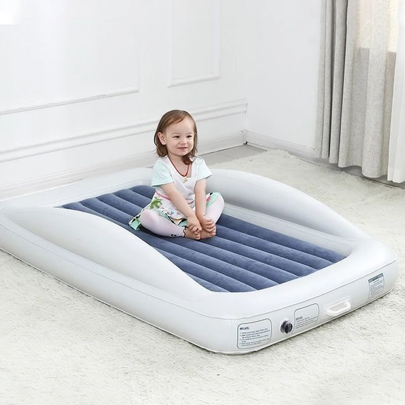 Children\'s inflatable bed、Travel bed air cushion bed household single inflatable mattress floor bunk single foldable bedding