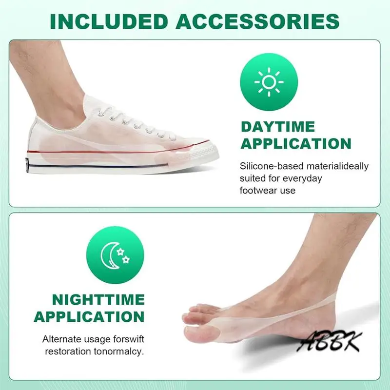 

ABBK-Big Toe Separator Non-Slip Big Toe Separator Adjustable Bunion Corrector Left Foot