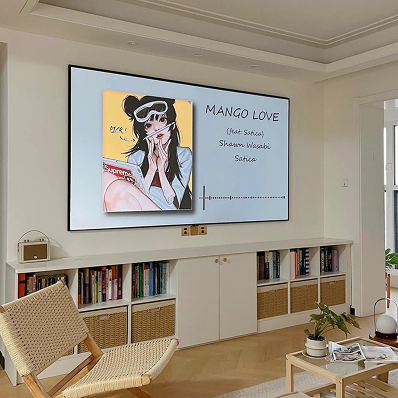 ALR Projector Screen Grey Crystal Ambient Light Rejecting Fixed Frame 1CM Ultra Narrow Border 3D 4K 8K Projection 2025 Popular