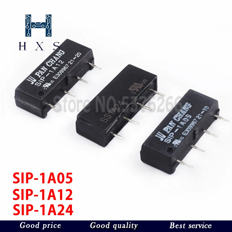 2PCS SIP-1A05 SIP-1A12  SS1A24 Reed Relay Switch Module   5V 12V 24V Relay 4Pin