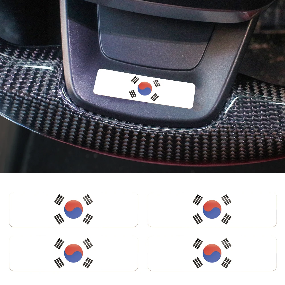 Korea Flag 3D Epoxy Resin Decorate Car Sticker Car Window Buttons Steering Wheel Center Console Panel Motorcycle Fuel Tank