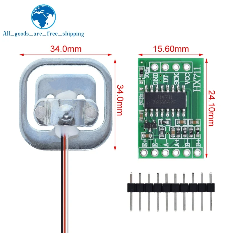 Human Scale Load Cell Weight Sensors + HX711 AD Module Weight Sensor Electronic Scale Weighing Pressure Sensor DIY Kit