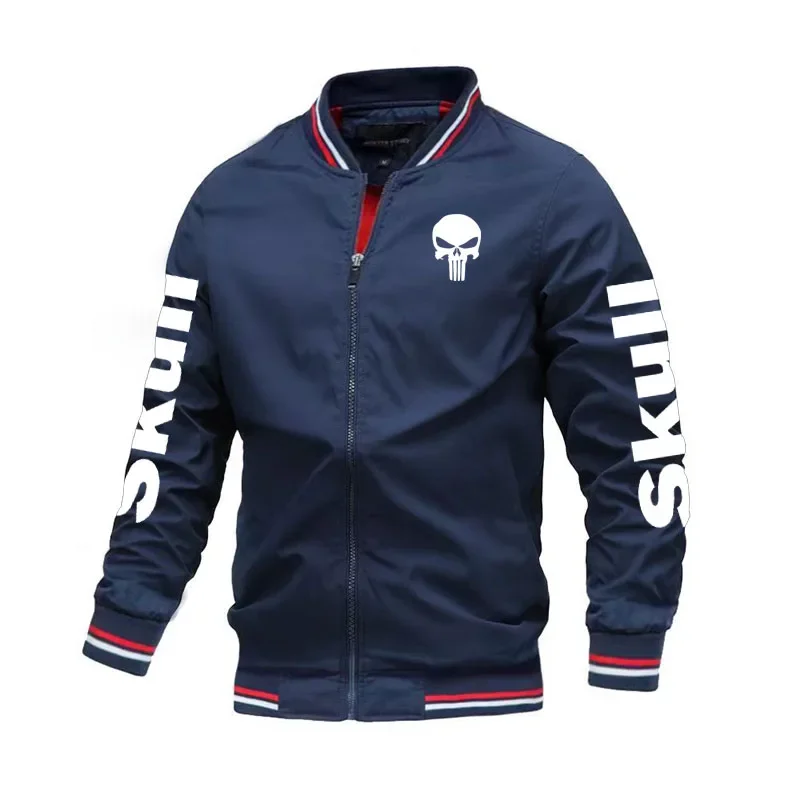 

Trend Street men's Jacket top casual oversized men's jacket skull print Harajuku Hip Hop Simple Men's jacket Loose jacket