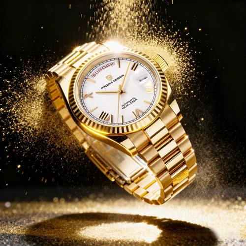 Imagen 2 del producto Relojes PAGANI DESIGN para hombre DD40, reloj automático de lujo dorado y blanco para hombre TMI NH36A, relojes mecánicos con fecha y semana para hombre, novedad de 2025