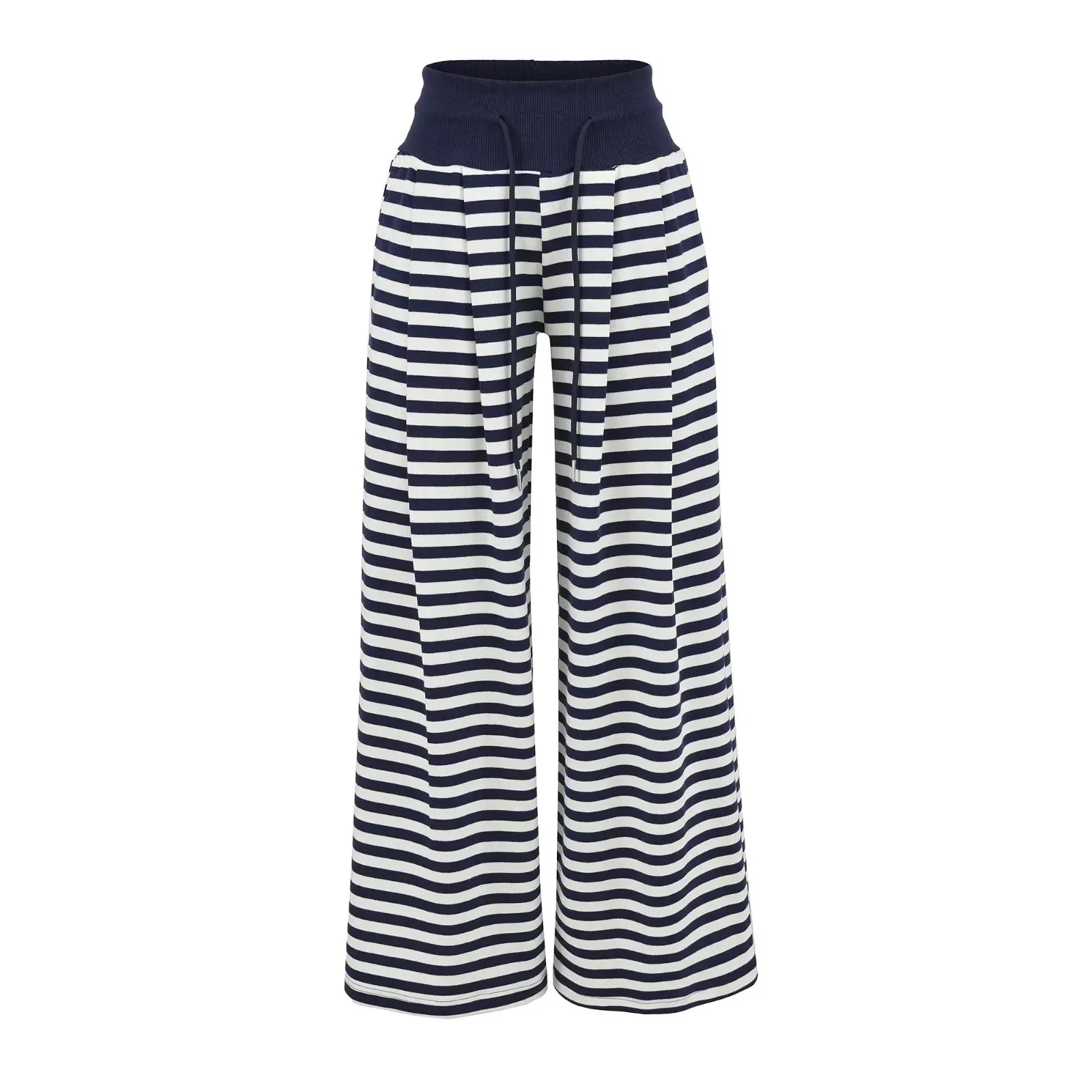 Pantaloni a righe per la casa stile pigro Pantaloni lunghi Donna Autunno Nuovo Cravatta a vita bassa con coulisse Pantaloni versatili dimagranti casual a gamba larga NVB5