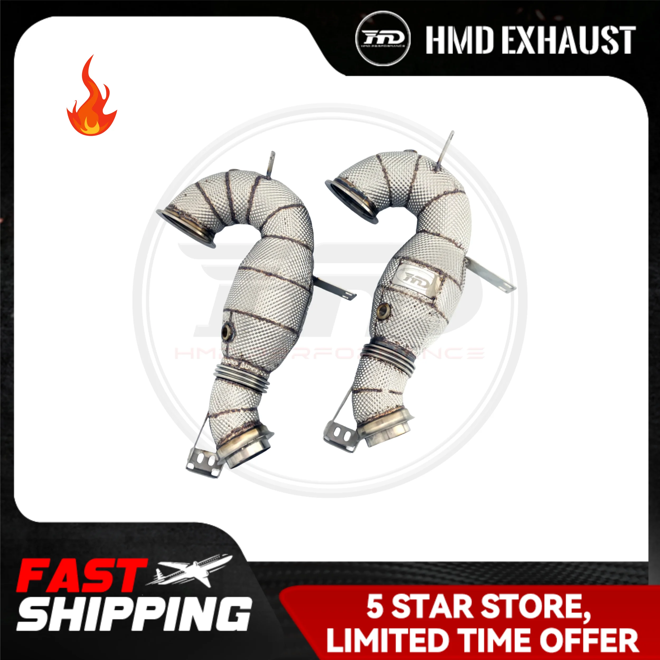

HMD Exhaust Manifold High Flow Downpipe for Benz AMG GT50 E53 Car Accessories With Catalytic Header Without Cat Catless Pipe