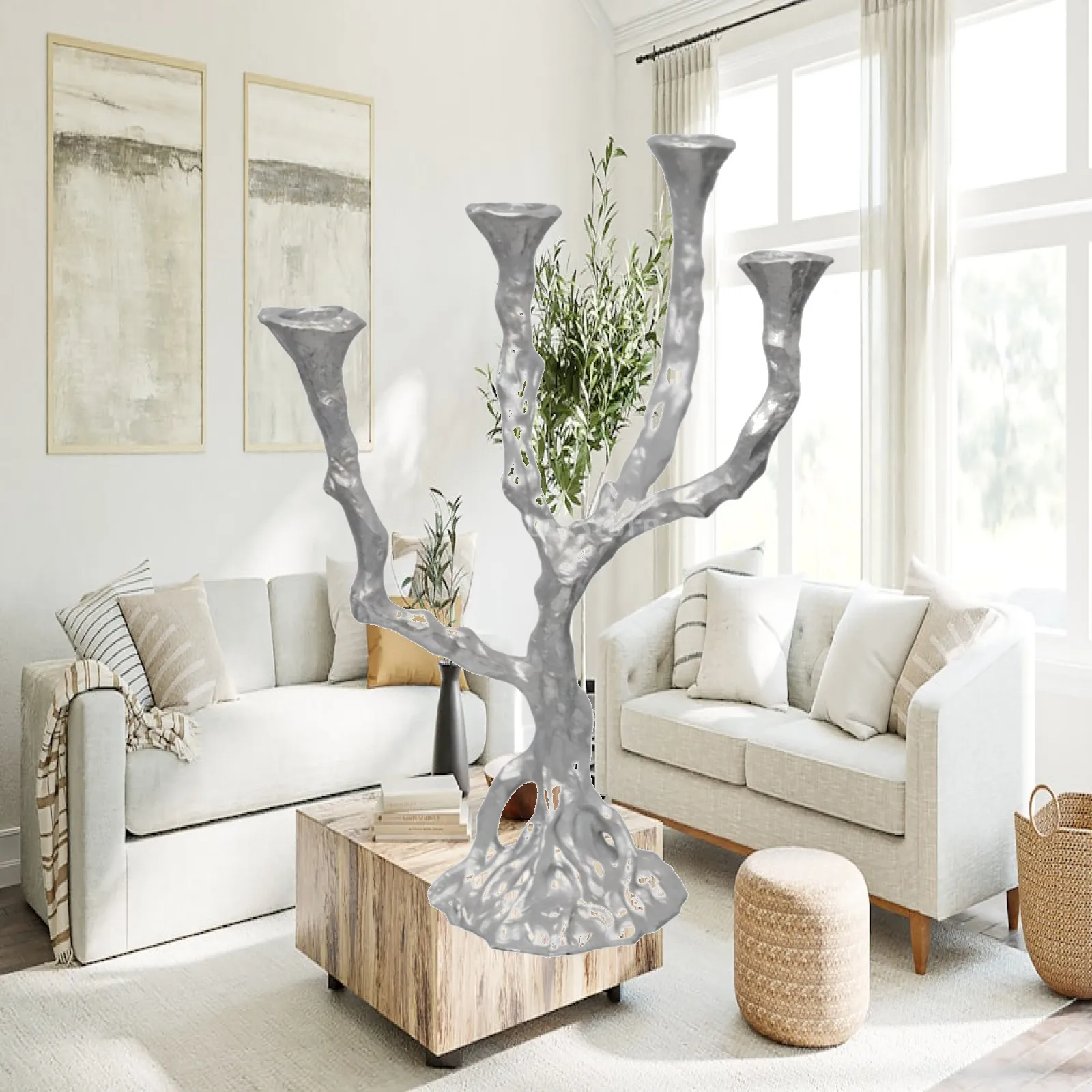 branch-candlestick-sculptural-candle-holder-with-four-cups-textured-tabletop-candelabra-for-dining-table-mantel-lobby-area