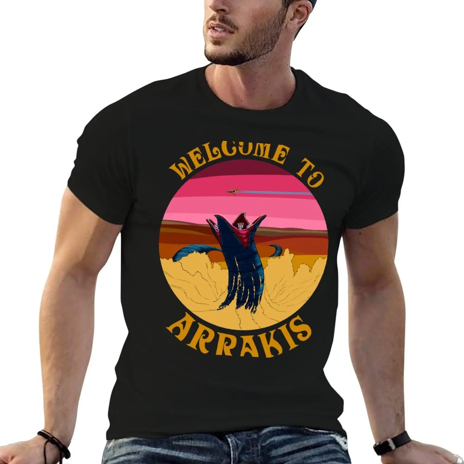 

Welcom to Arrakis T-Shirt t shirts for man graphic vintage t shirt men 100% cotton luxury brand man t shirt heavy cotton T-shirt