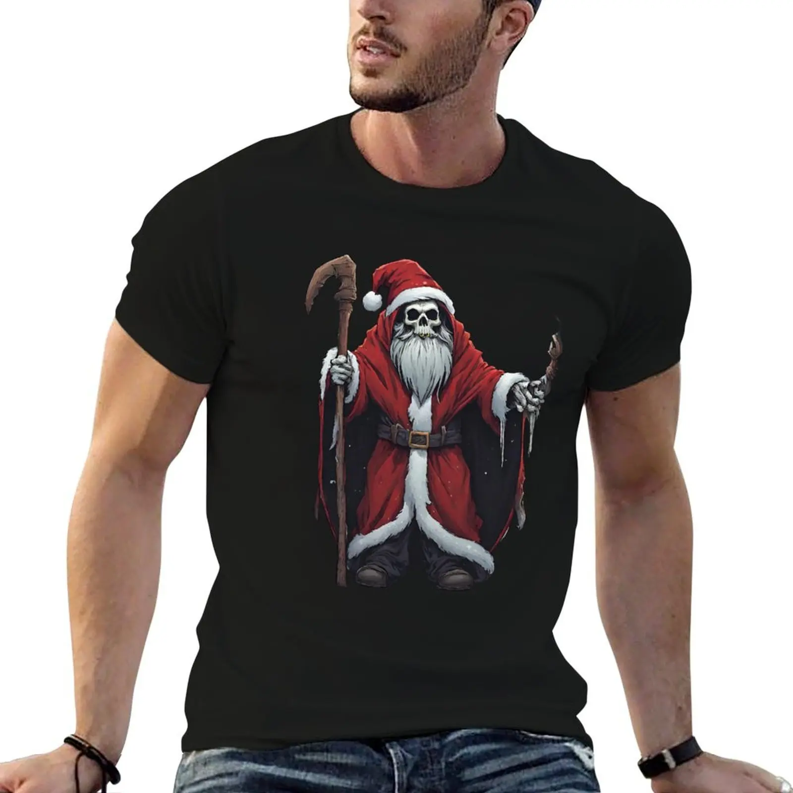 

Grimreaper Santa T-ShirtT-Shirt hippie clothes customs quick-drying t shirts for men cotton