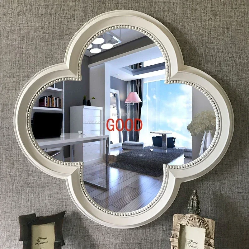 American Retro Bathroom Decorative Mirrors Modern Home Decoration Chinese Clover Wall Hanging Art Mirrors Dressing Table Mirrors