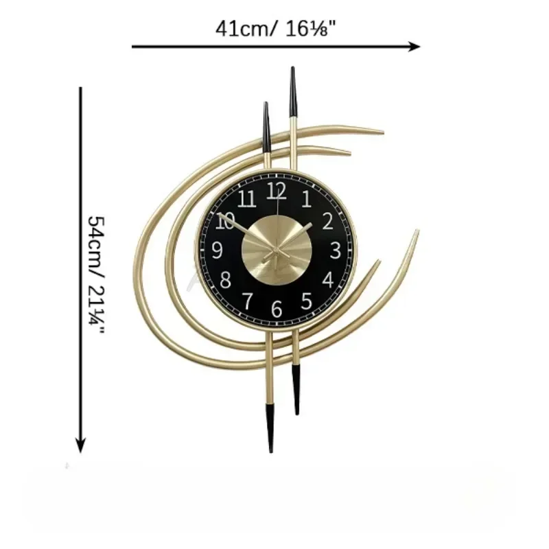 Household Decorative Metal Circular Wall Clock, Forged Iron Fashion Clock, Silent Bedroom Wall Clock