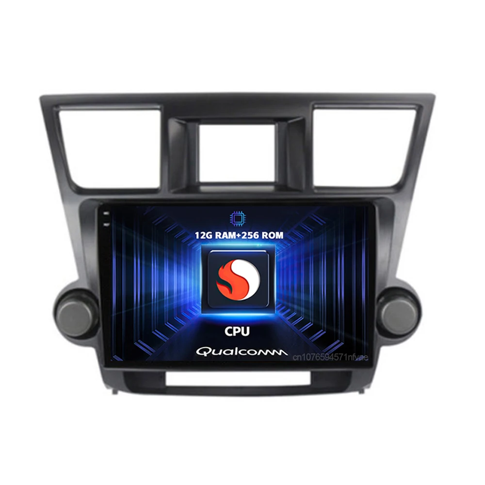Android 16 Qualcomm For Toyota Highlander 2007 - 2015 Car Radio Player Multimedia GPS Navigation Stereo CarPlay Auto Video DVD