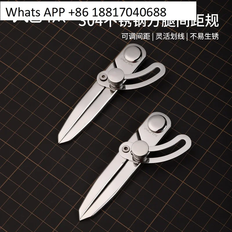 Stainless steel spacing gauge adjustable sideline with wing gauge leather gauge leather goods DIY hand tool crimper