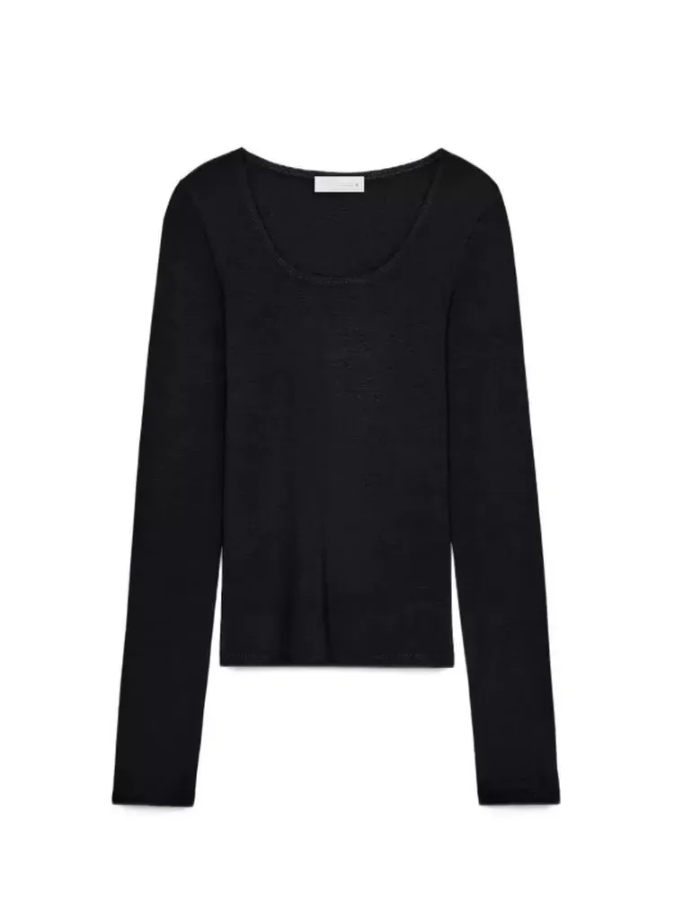 

Faionable Slim Fit Long Sve круглый трикотаж, женский топ, повседневный, из полиэстера, обычная длина, осеннее новое поступление