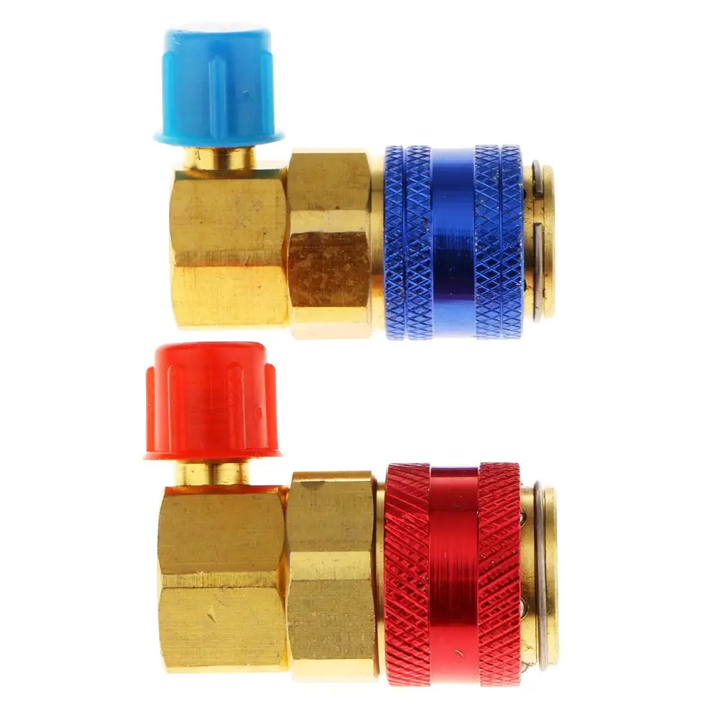 1 Pair R-134A A/C Connector QUICK COUPLER Adapter 1/4'' SAE