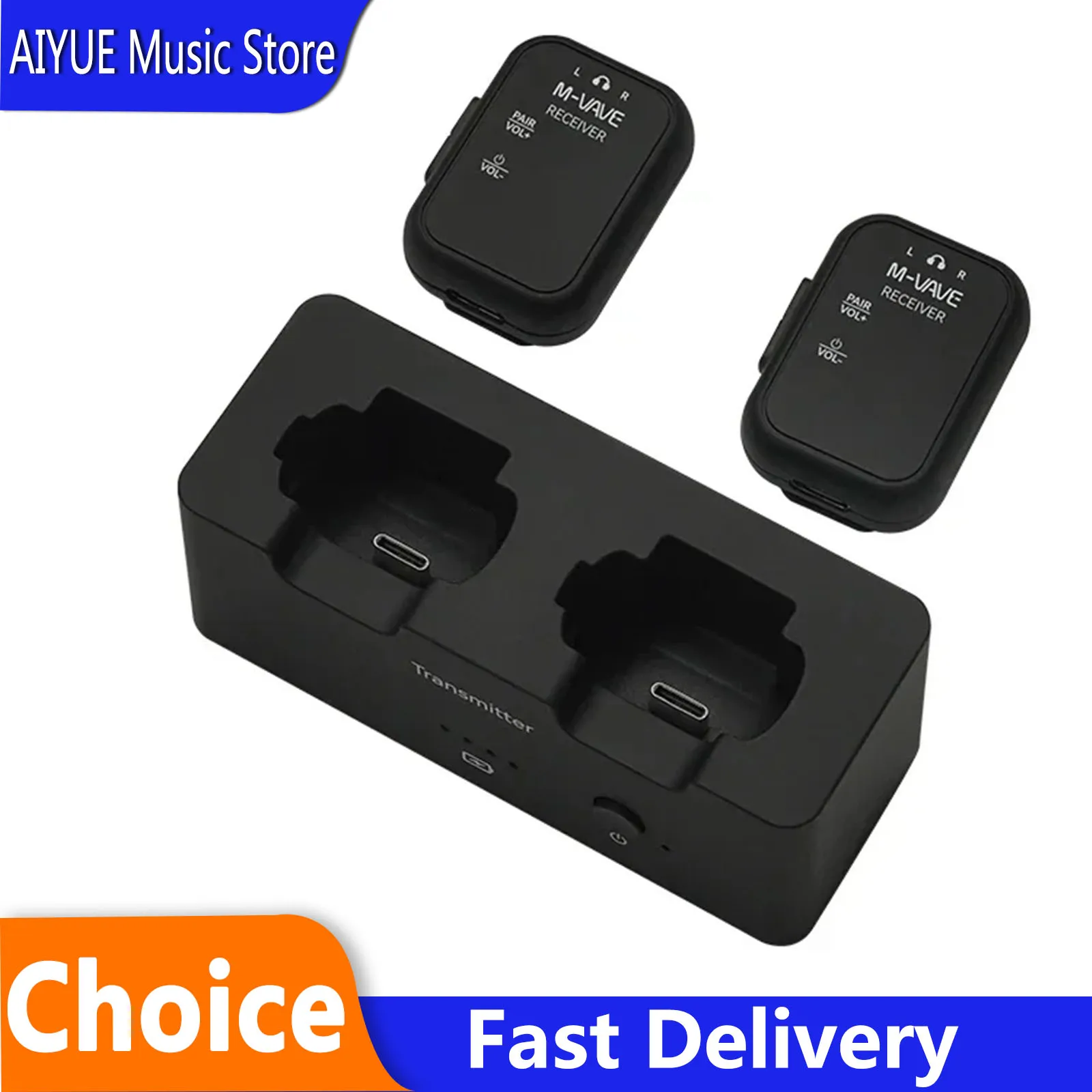 

M-VAVE Wireless System Transmitter Receiver WP-12 2.4GHz Low Latency Real-time Two-Way Listening Ear Return Guitar Parts